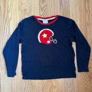 Bella Bliss Navy Appliqué Tee / Football Helmet / Size 4